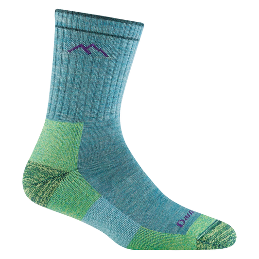 Hiker Micro Crew Midweight Hiking Socks in Aqua Heather