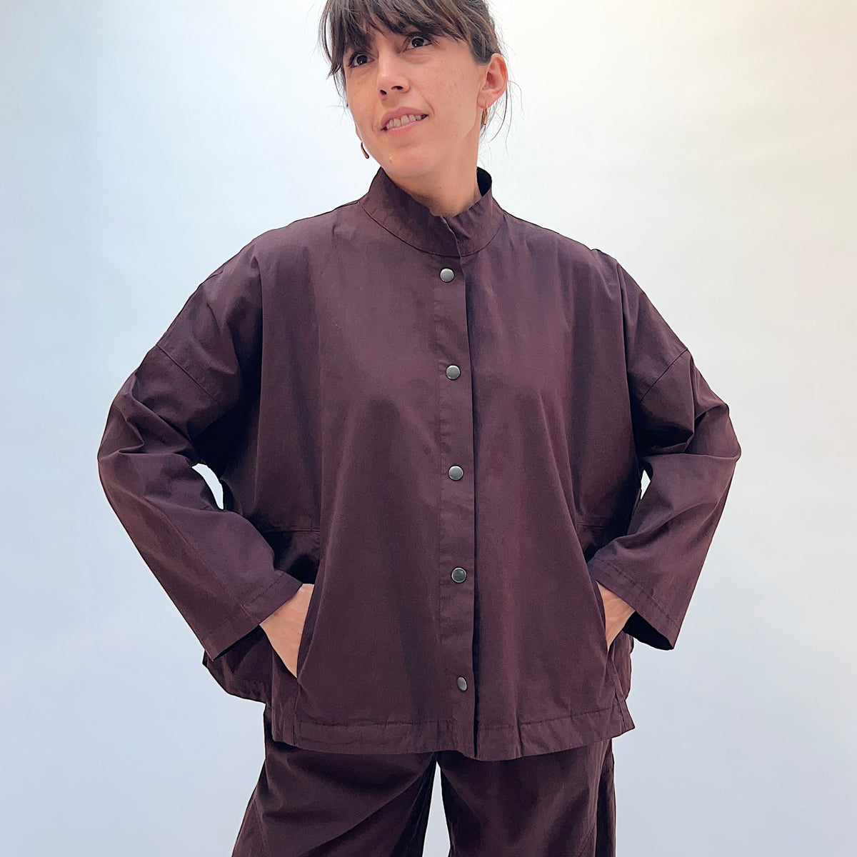 Stand Collar Jacket in Chicory