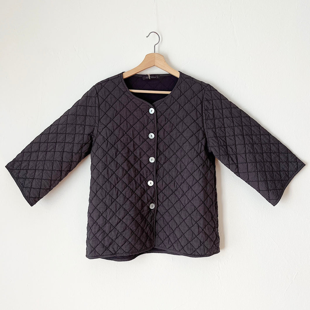 Cut Loose | 3/4 Sleeve Quilted Jacket in Anthracite