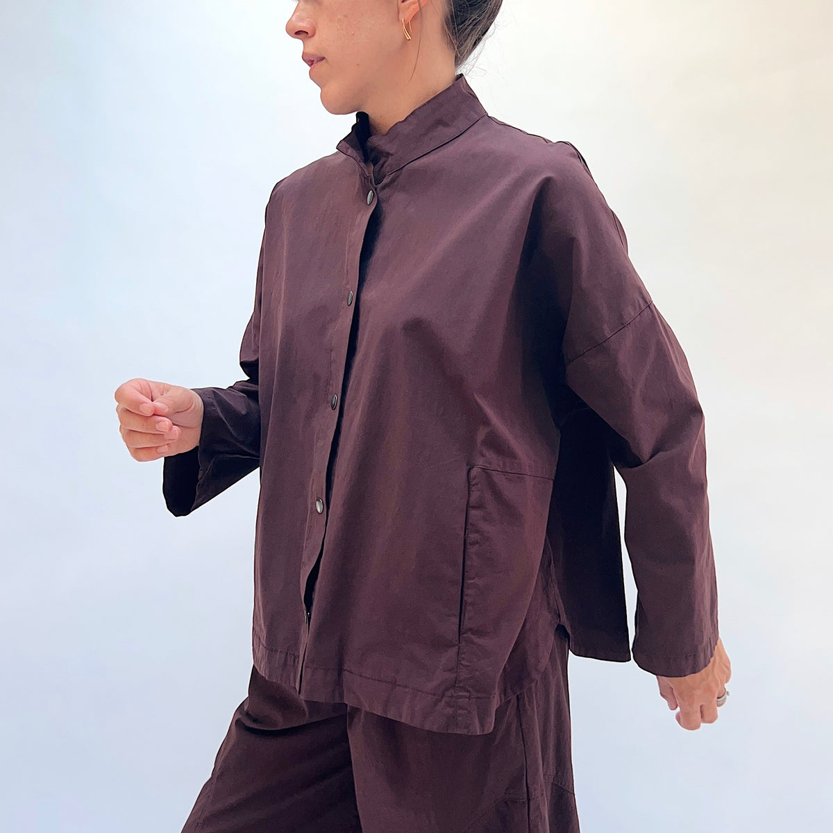 Stand Collar Jacket in Chicory