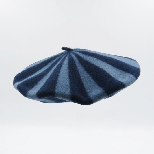 Berlingot Beret in Blue and Denim