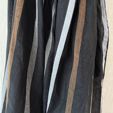 Load image into Gallery viewer, Ichi Antiquités | Linen Skirt in Dobby Stripe - Black
