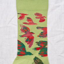 Load image into Gallery viewer, Bonne Maison | Soaring Bird Socks in Lime
