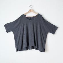 Load image into Gallery viewer, Cut Loose | One Size Mini Check V Neck Top in Grey
