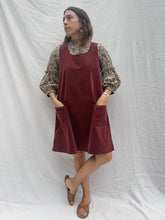 Load image into Gallery viewer, Cut Loose | Pinwheel Corduroy Pocket Pinafore Dress in Barnwood
