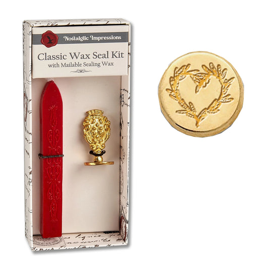 Florentine Brass Stamp Wax Seal Kit, Branch Heart