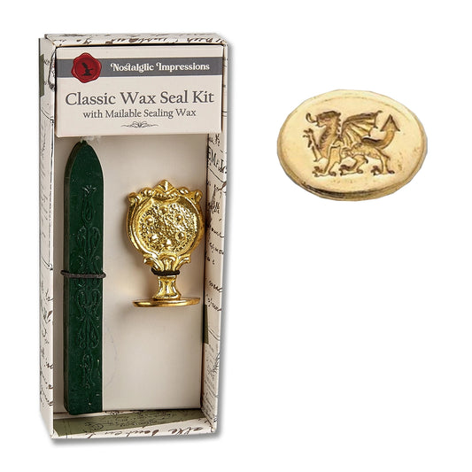 Florentine Brass Stamp Wax Seal Kit, Welsh Dragon