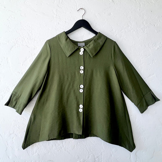 Twin Button Jacket in Pine