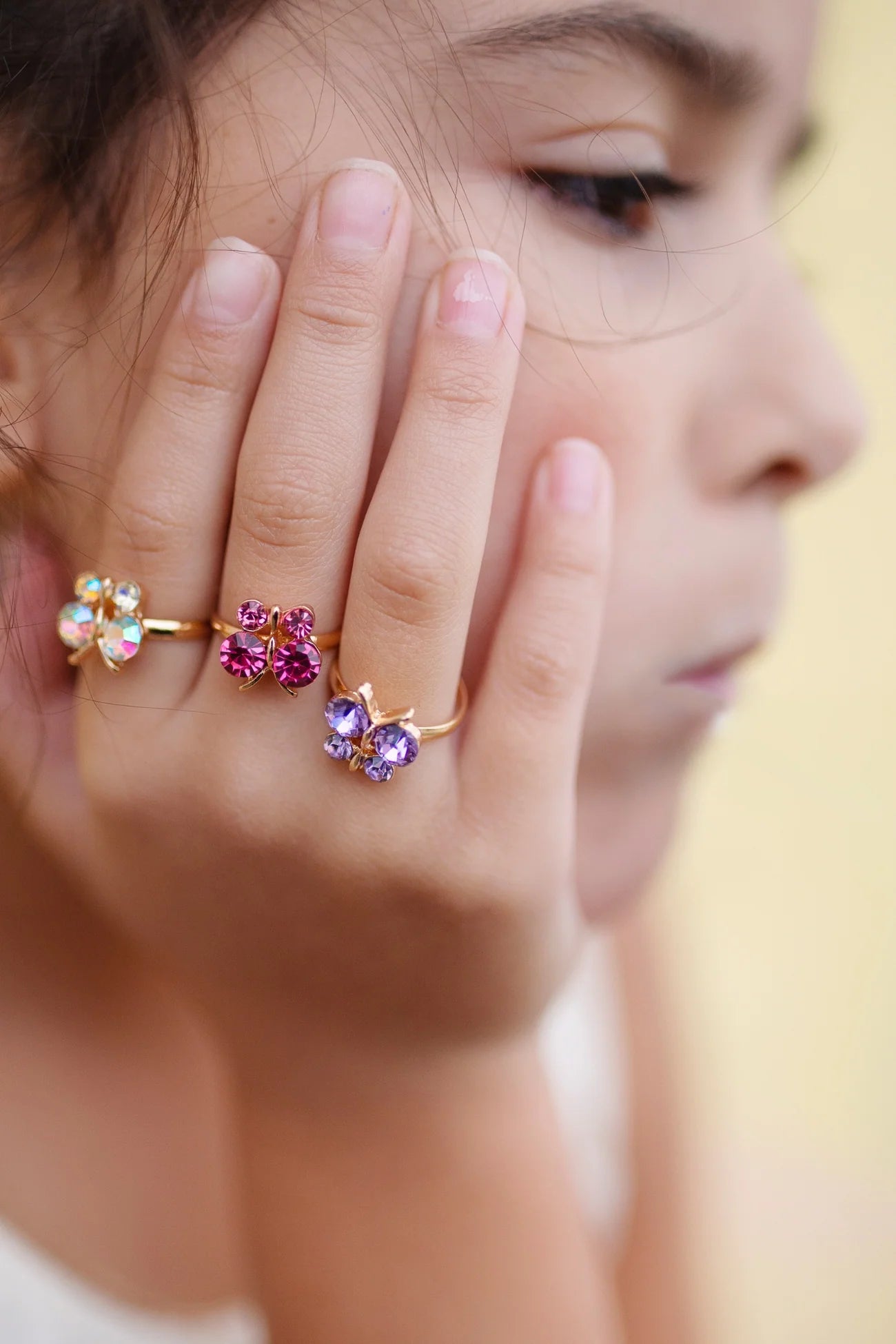 Butterfly Gem Ring Set