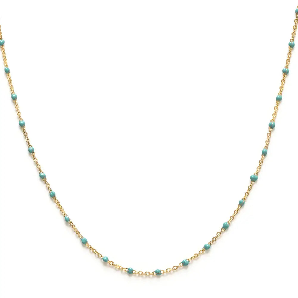 Amano Studio |  Enamel Beaded Chain Necklace in Turquoise