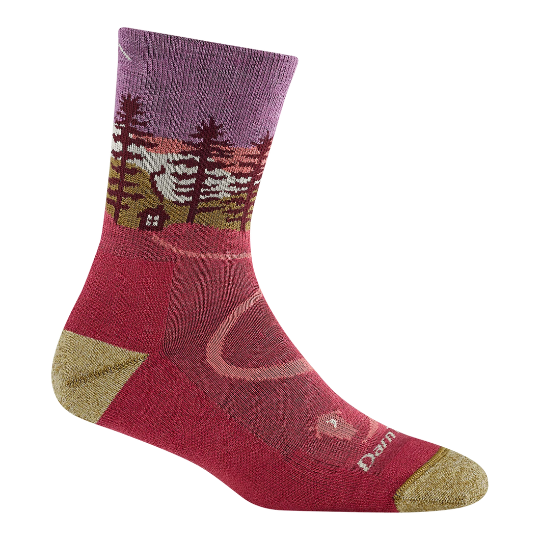 Darn Tough | Northwoods Micro Crew Midweight Hiking Socks in Cranberry