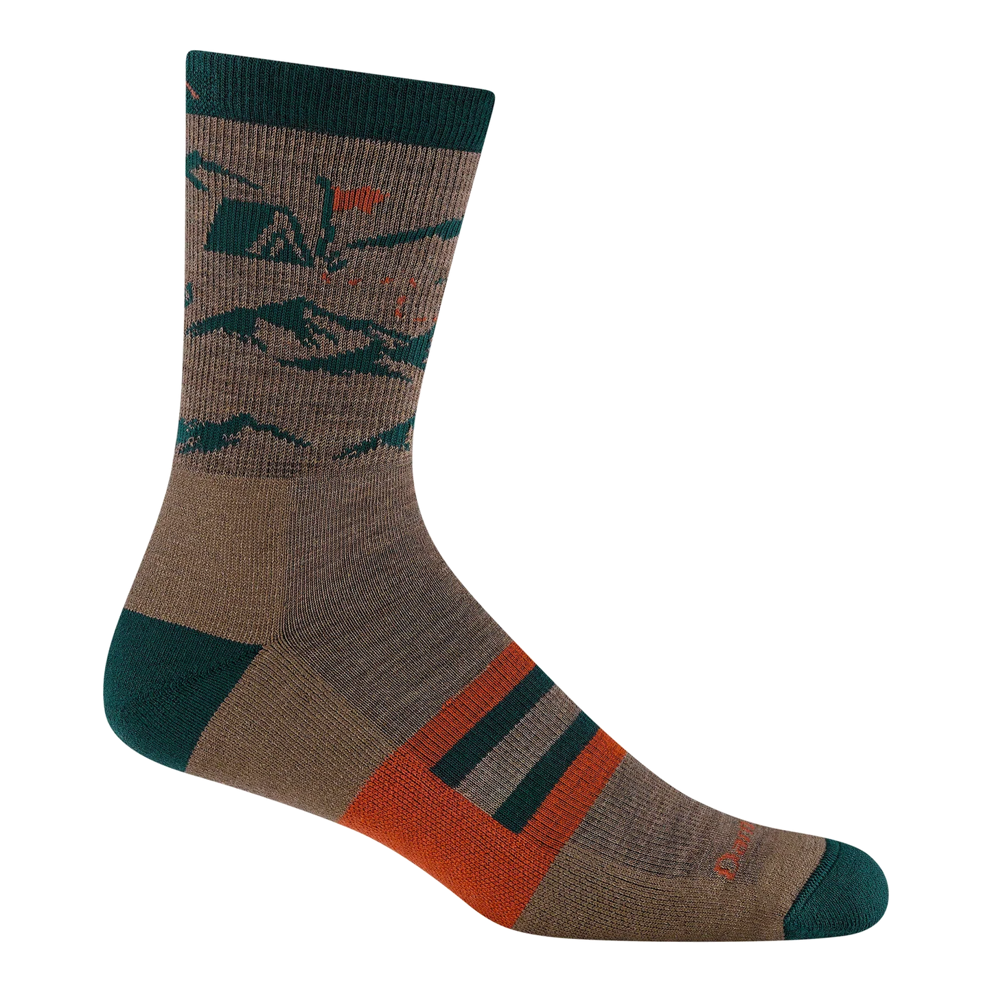 Hike Hut Micro Crew Midweight Hiking Socks in Bark