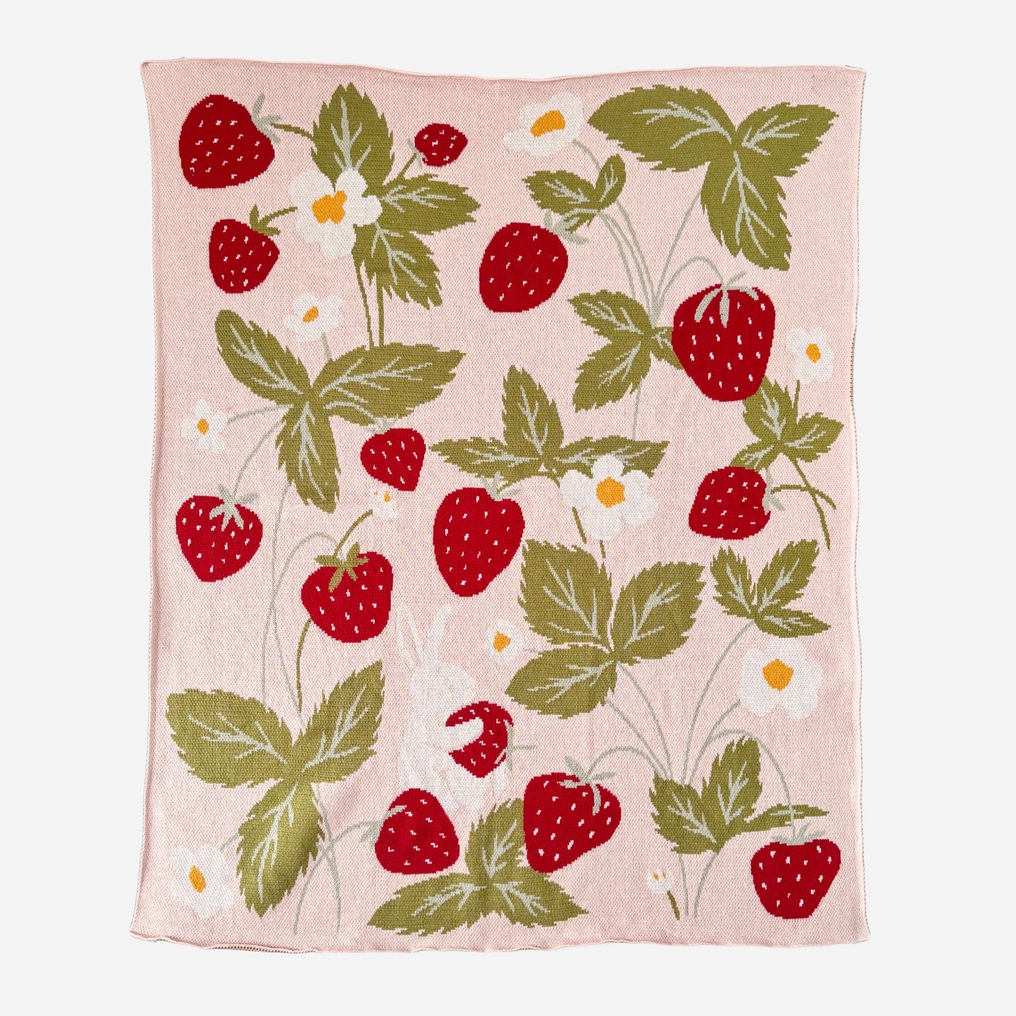 Organic Strawberry Bunny Baby Blanket