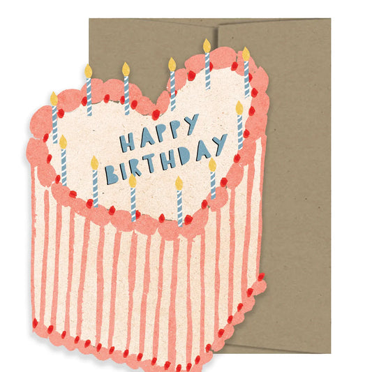 Heart Cake Birthday Die-Cut Card