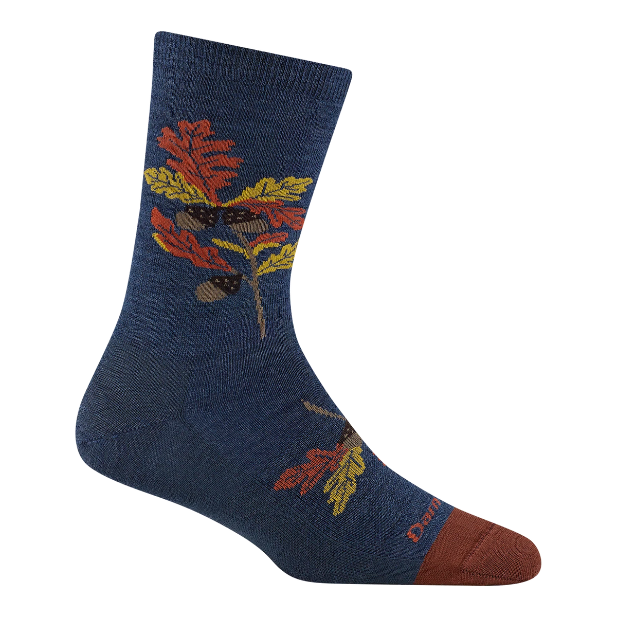 Oak denim Darn Tough Blossom Crew lightweight lifestyle sock.

