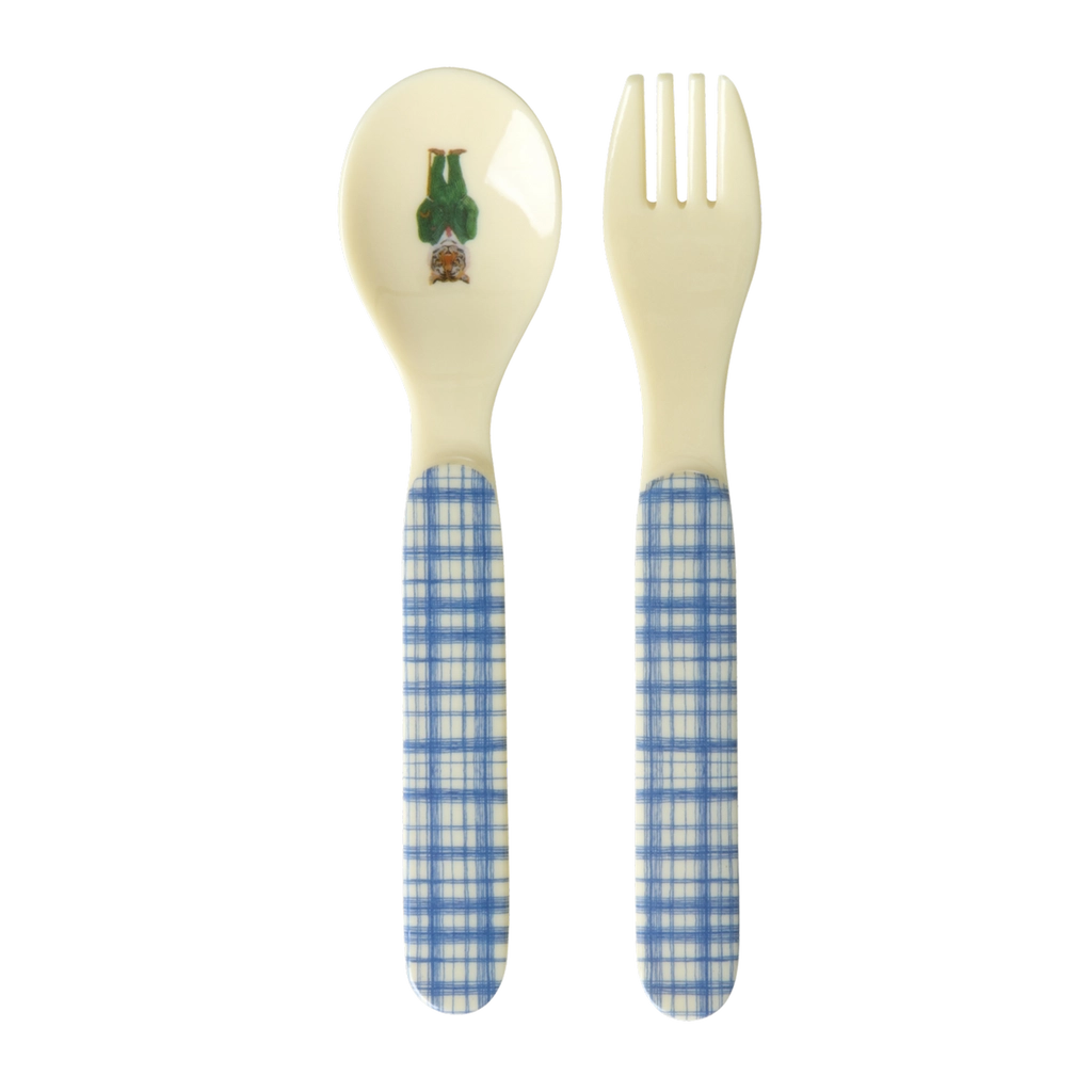 Nathalie Lété Baby Spoon and Fork in Blue
