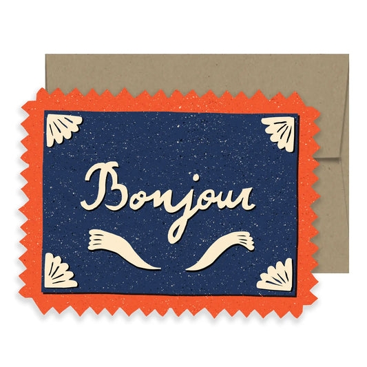 Bonjour Die-Cut Card