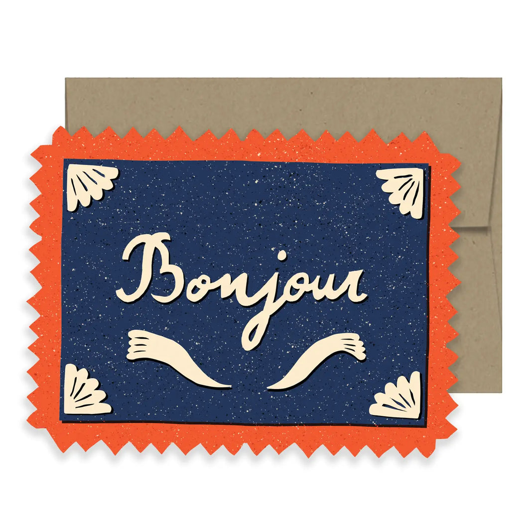 Bonjour Die-Cut Card