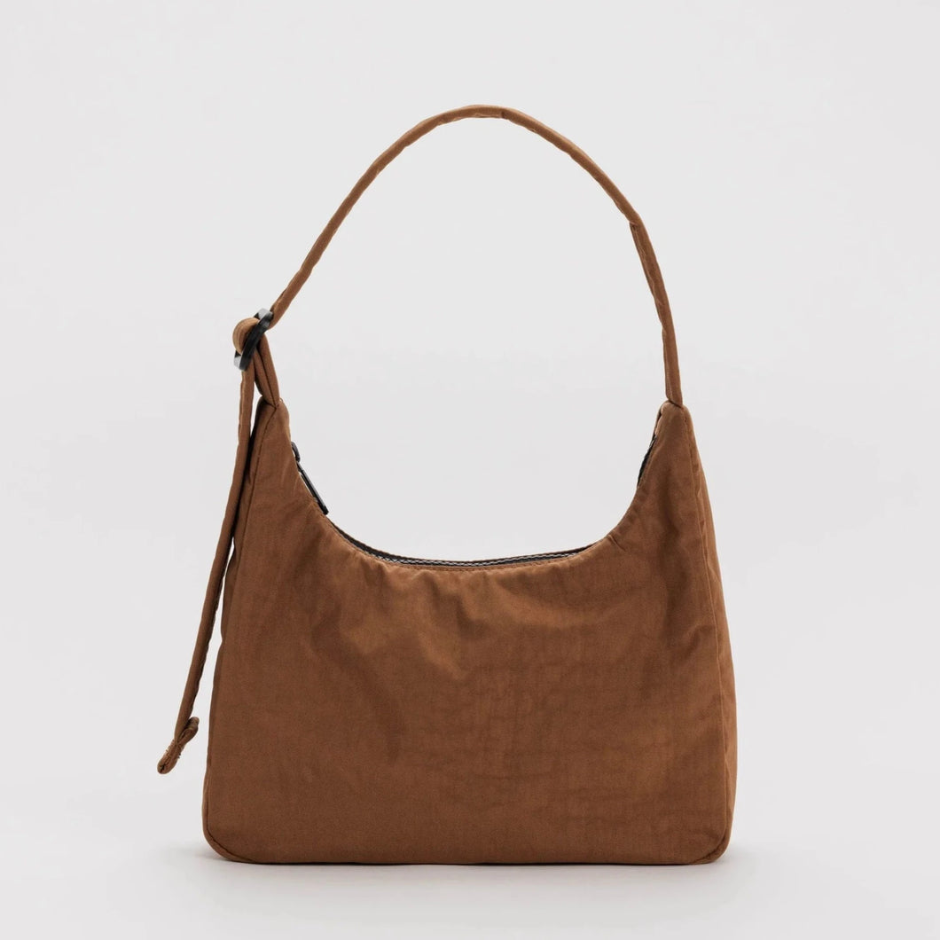 Baggu | Mini Nylon Shoulder Bag in Brown