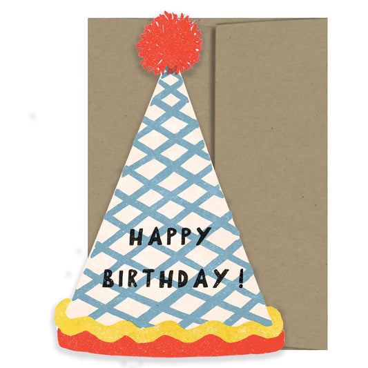 Birthday Party Hat Die-Cut Card