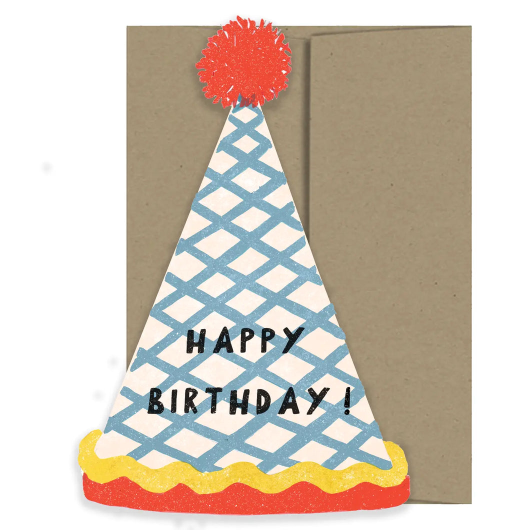 Birthday Party Hat Die-Cut Card