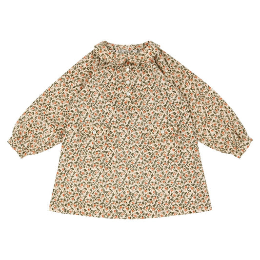 Pinwheel Corduroy Floral Pleat Dress