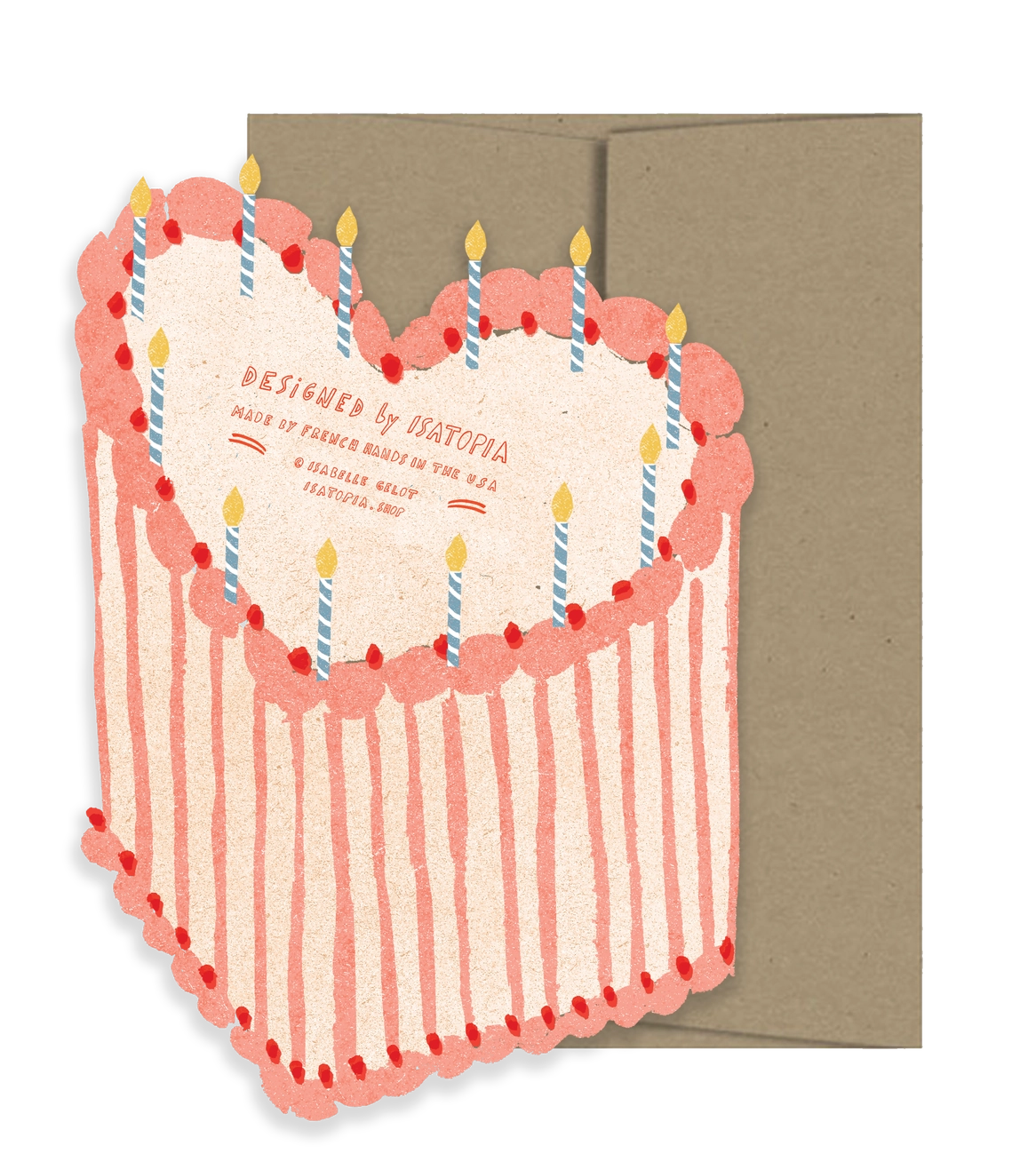 Happy Birthday Heart Cake Die Cut Mini Card