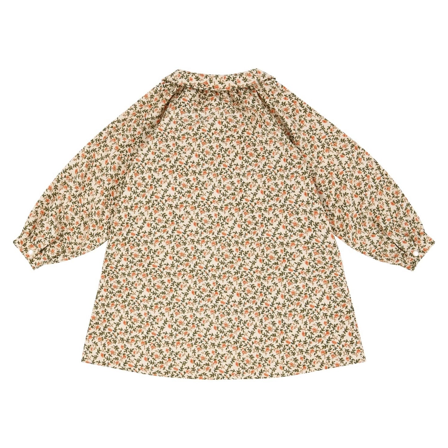 Pinwheel Corduroy Floral Pleat Dress