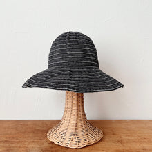 Load image into Gallery viewer, Charcoal Grey Ribbon Hat with White Stitch Detail

