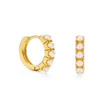 Load image into Gallery viewer, Amano Studio | 15mm Pearl Huggie Hoops
