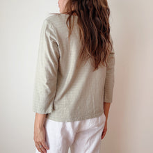 Load image into Gallery viewer, Cut Loose | 3/4 Sleeve Boatneck Linen Blend Top in Rye Stripe
