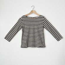 Load image into Gallery viewer, Cut Loose | 3/4 Sleeve Boatneck Linen Blend Top in Laundered Stripe
