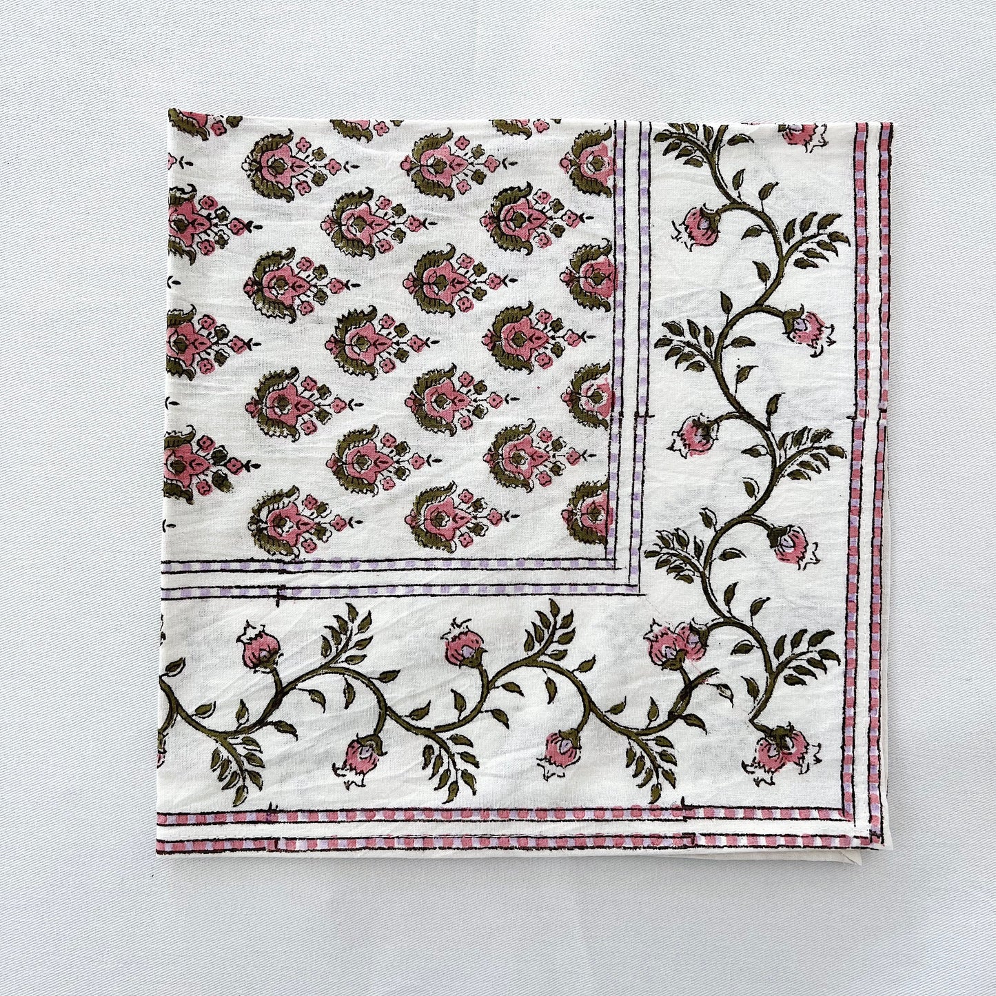 Blockprint Napkin Set/4 | Kiran Sea Pink