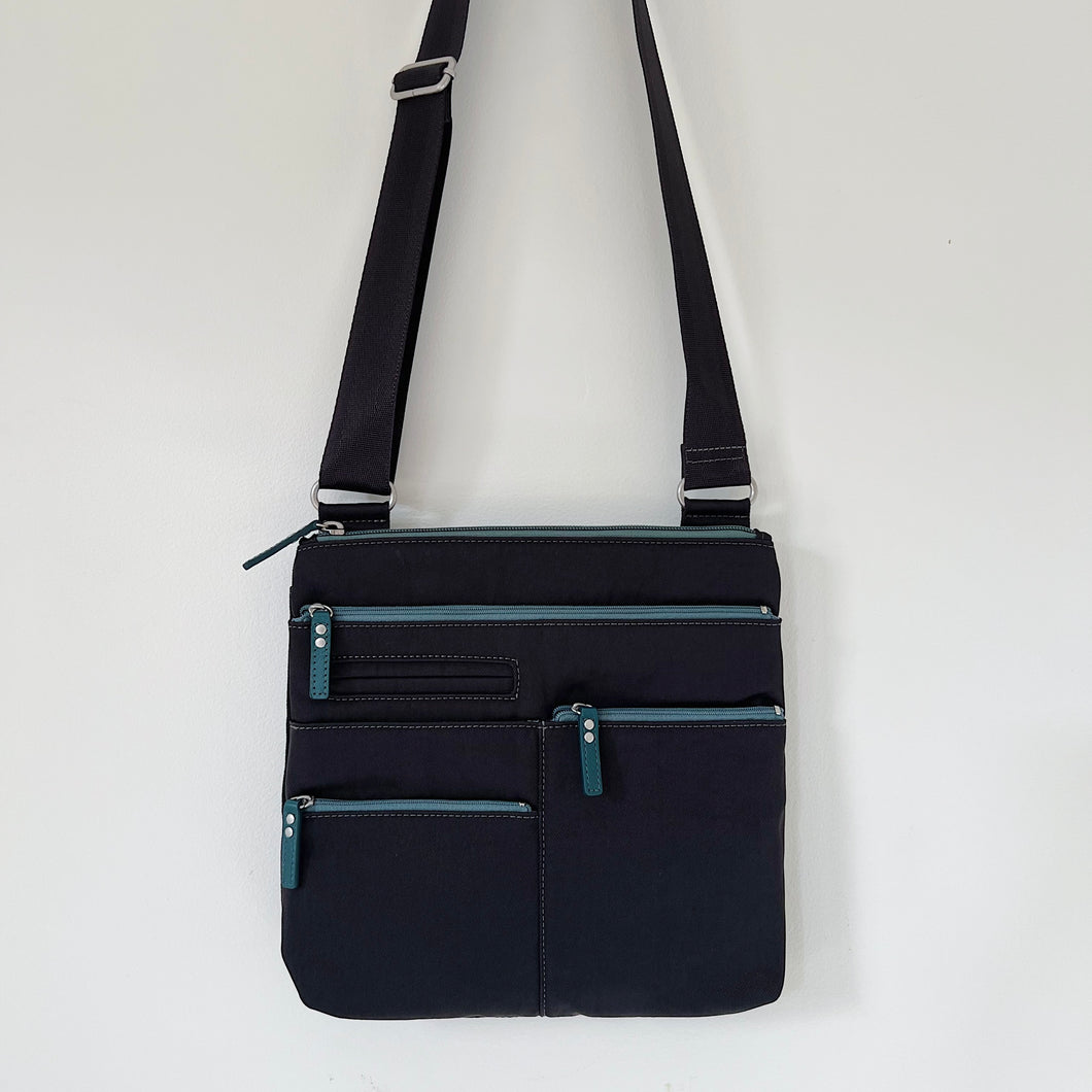 Highway | Nico Multi-Pocket Cross Body Shoulder Bag in Ink x Azure | Small