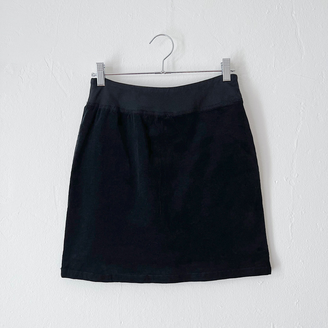 Cut Loose | Pinwheel Corduroy Walking Mini Skirt in Black