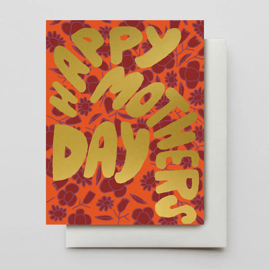 Gold and Flowers Mother's Day Card, Gold Foil