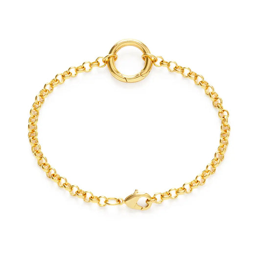 Rolo Chain with Charm Holder Clasp Bracelet