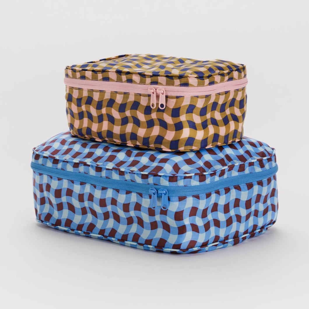 Baggu | Packing Cube Set in Wavy Gingham