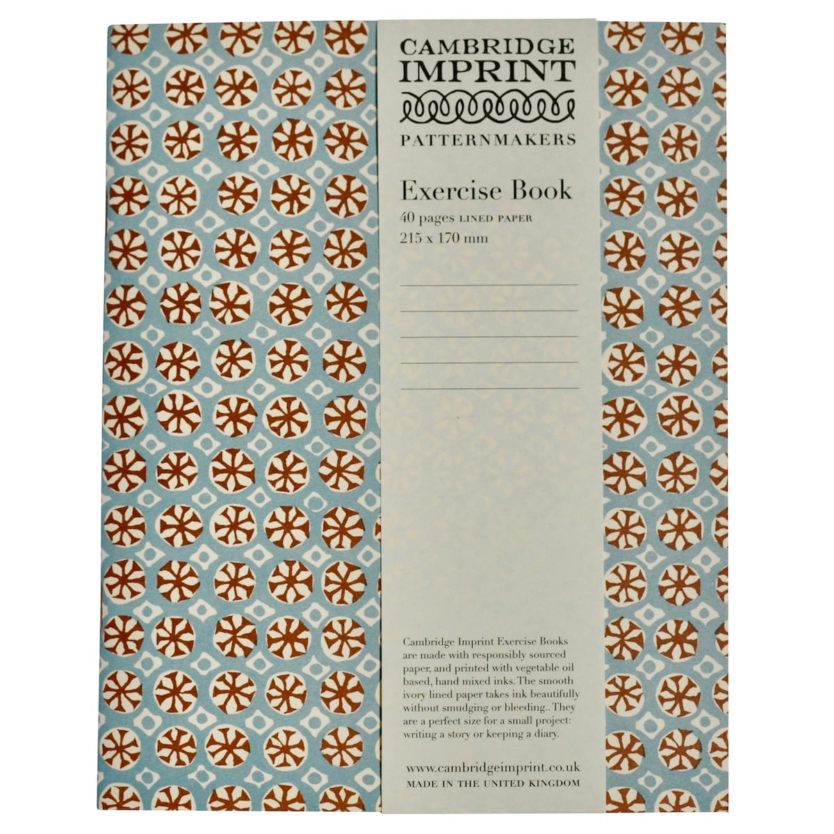 Sea Urchin Exercise Notebook with Lined Paper in Sky & Cocoa