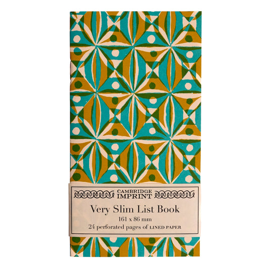 Very Slim Kaleidoscope List Book in Yellow and Turquoise