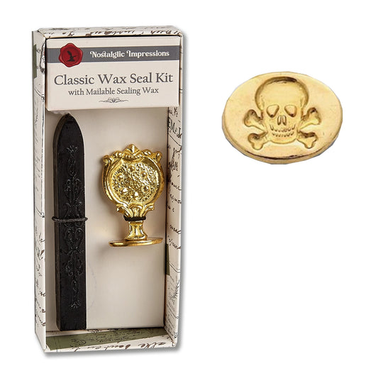 Florentine Brass Stamp Wax Seal Kit, Skull & Crossbones