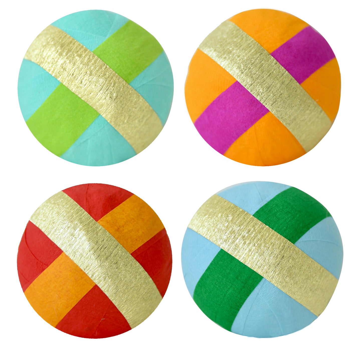 Gold Metallic Stripe Mini Surprise Ball, Assorted