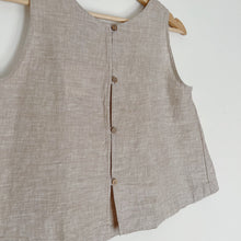 Load image into Gallery viewer, Yuvita | Button Back Tank in Oatmeal
