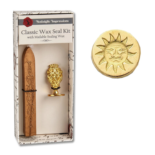 Florentine Brass Stamp Wax Seal Kit, Sun