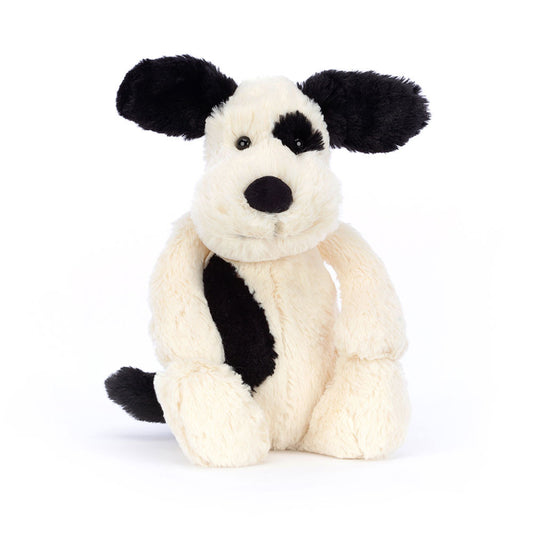 Jellycat | Medium Bashful Black & Cream Puppy