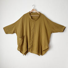 Load image into Gallery viewer, Cut Loose | 3/4 Sleeve Cowl Neck Traveler Pocket Pullover in Dijon
