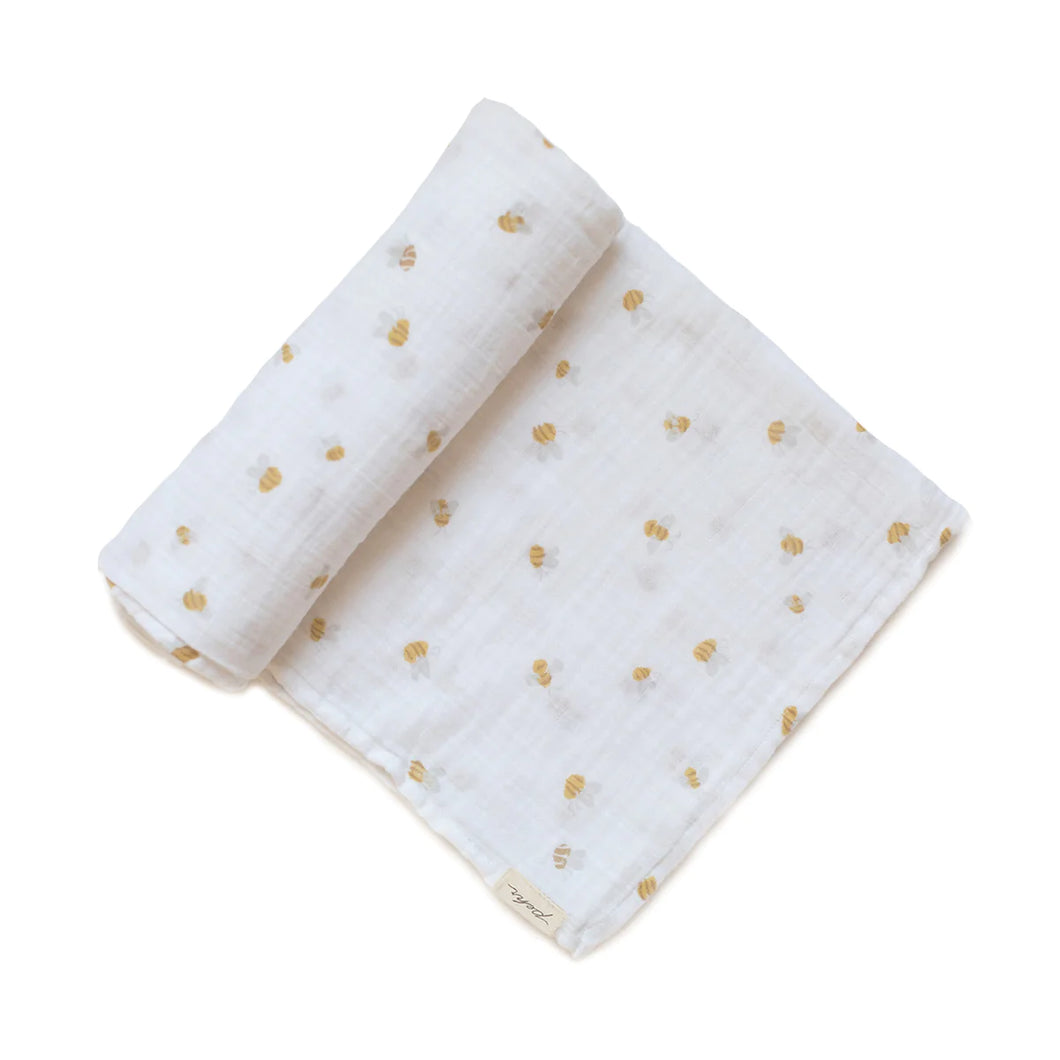 Pehr | Cotton Swaddle in Busy Bee Print