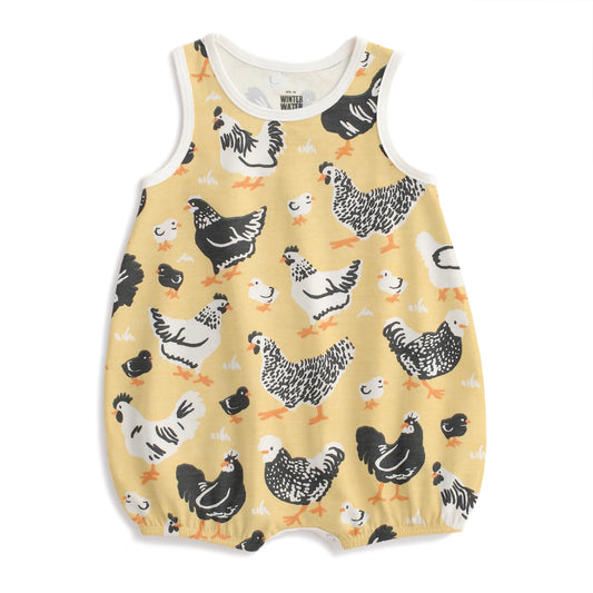 Bubble Romper in Chicken Family Yellow