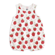 Load image into Gallery viewer, Winter Water Factory | Bubble Romper in Natural Raspberries Print
