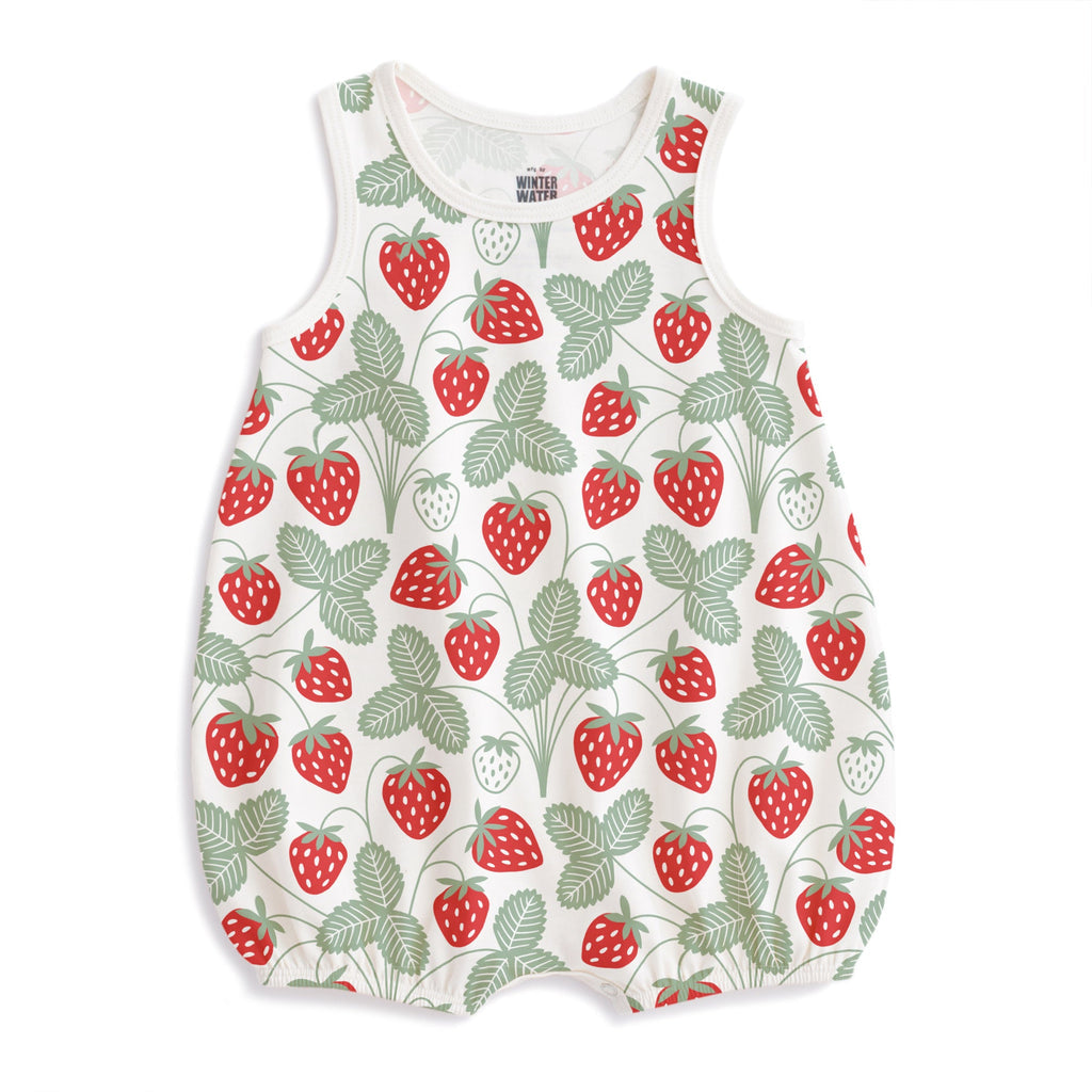 Bubble Romper in Strawberries